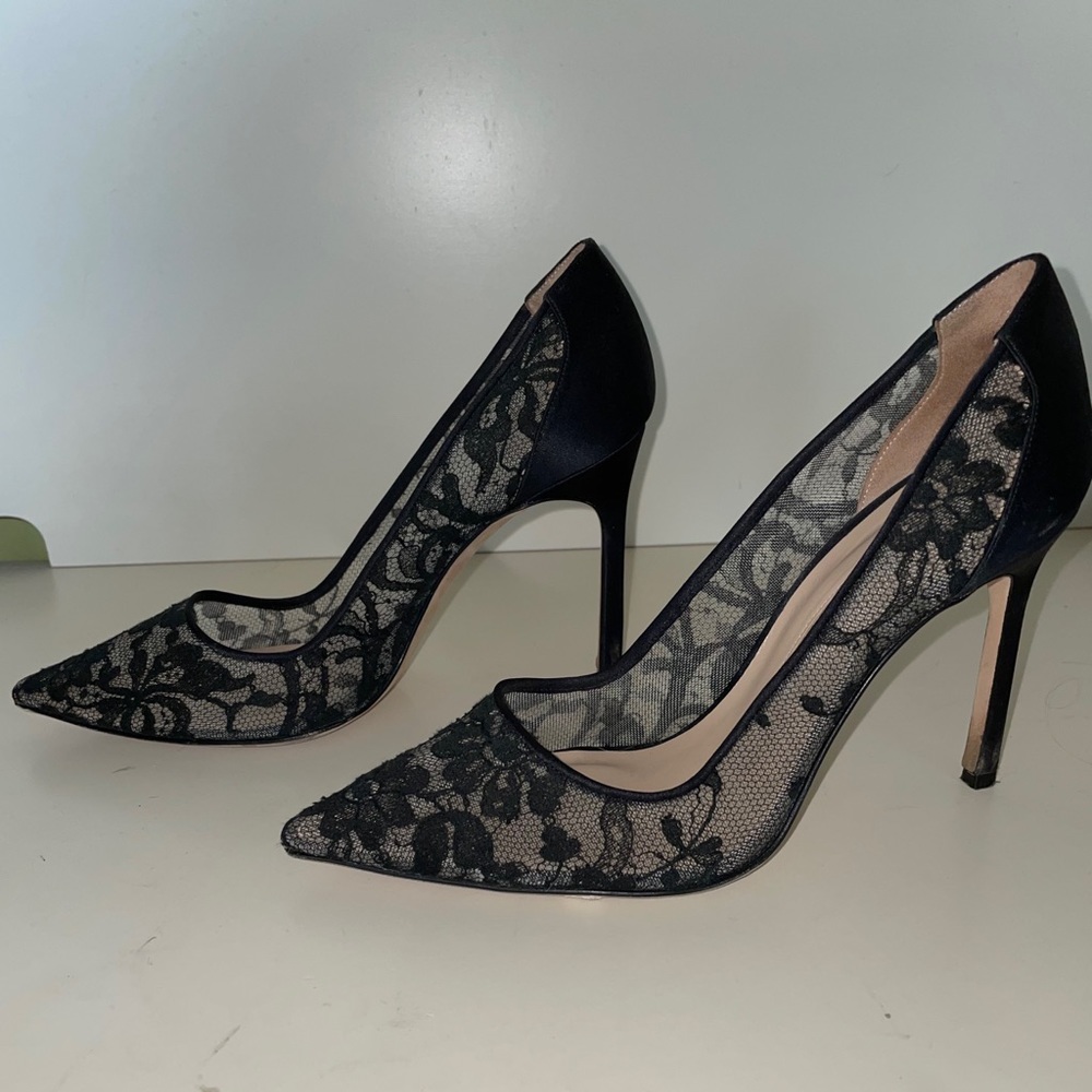 Manolo Blahnik Black Lace Heels